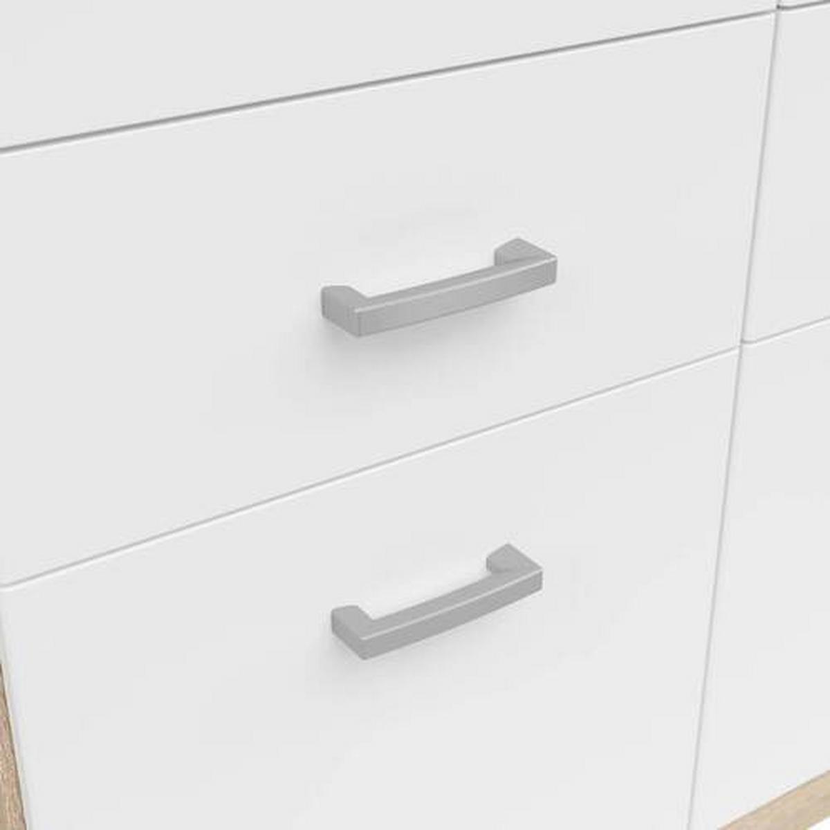 SZAFA NA UBRANIA BRANDO - kolor srebrny/biały, Konventionell, materiał drewnopochodny/tworzywo sztuczne (181/199/58cm) - Boxxx