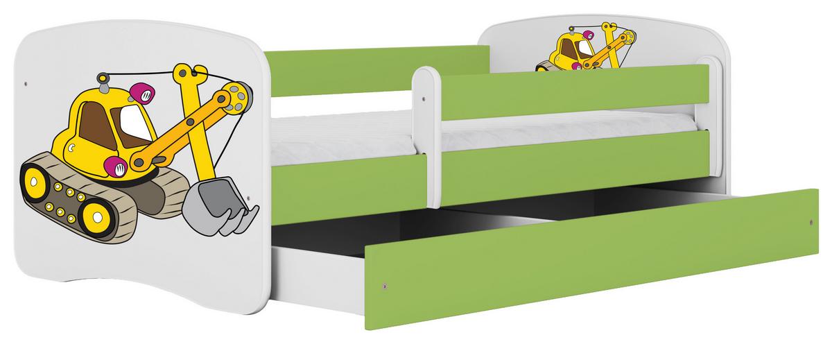 Otroška Postelja Babydreams, Bela, Zelena, 80x160cm - zelena/bela, Moderno, tekstil/leseni material (80/160cm) - MID.YOU