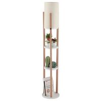 LAMPA STOJĄCA CIRCLE NORA - WHITE - kolor naturalny/kremowy, Design, materiał drewnopochodny/tworzywo sztuczne (21/135cm) - P & B