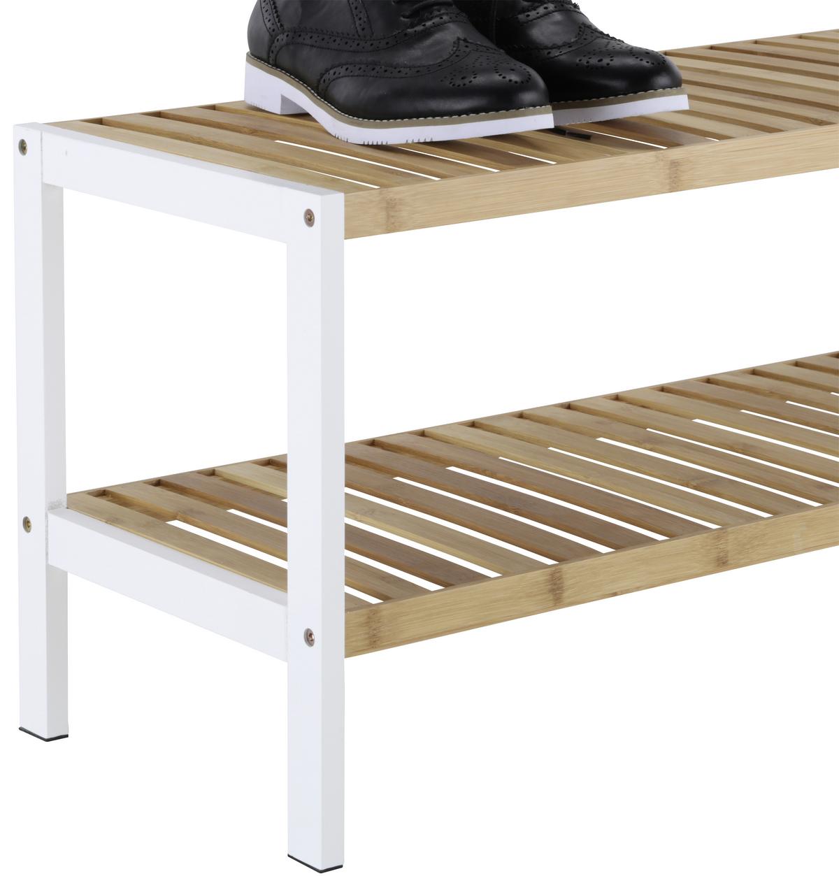 Schuhregal in Weiß/Naturfarben - Naturfarben/Weiß, MODERN, Holz/Holzwerkstoff (70/36/30cm) - Mömax