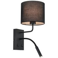 Svjetiljka Zidna Douple - bijela/crna, Konvencionalno, metal/tekstil (31/18/33cm) - Mömax