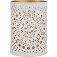 Teelichthalter Mila aus Metall Für 1 Teelicht - Goldfarben/Weiß, Metall (7/9,5cm) - MÖMAX modern living