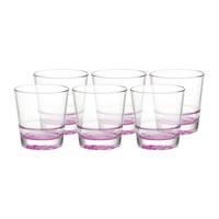 KOMPLET SZKŁA STOŁOWEGO ADORNO - jaskrawy róż, Modern, szkło (400ml) - Bessagi Home