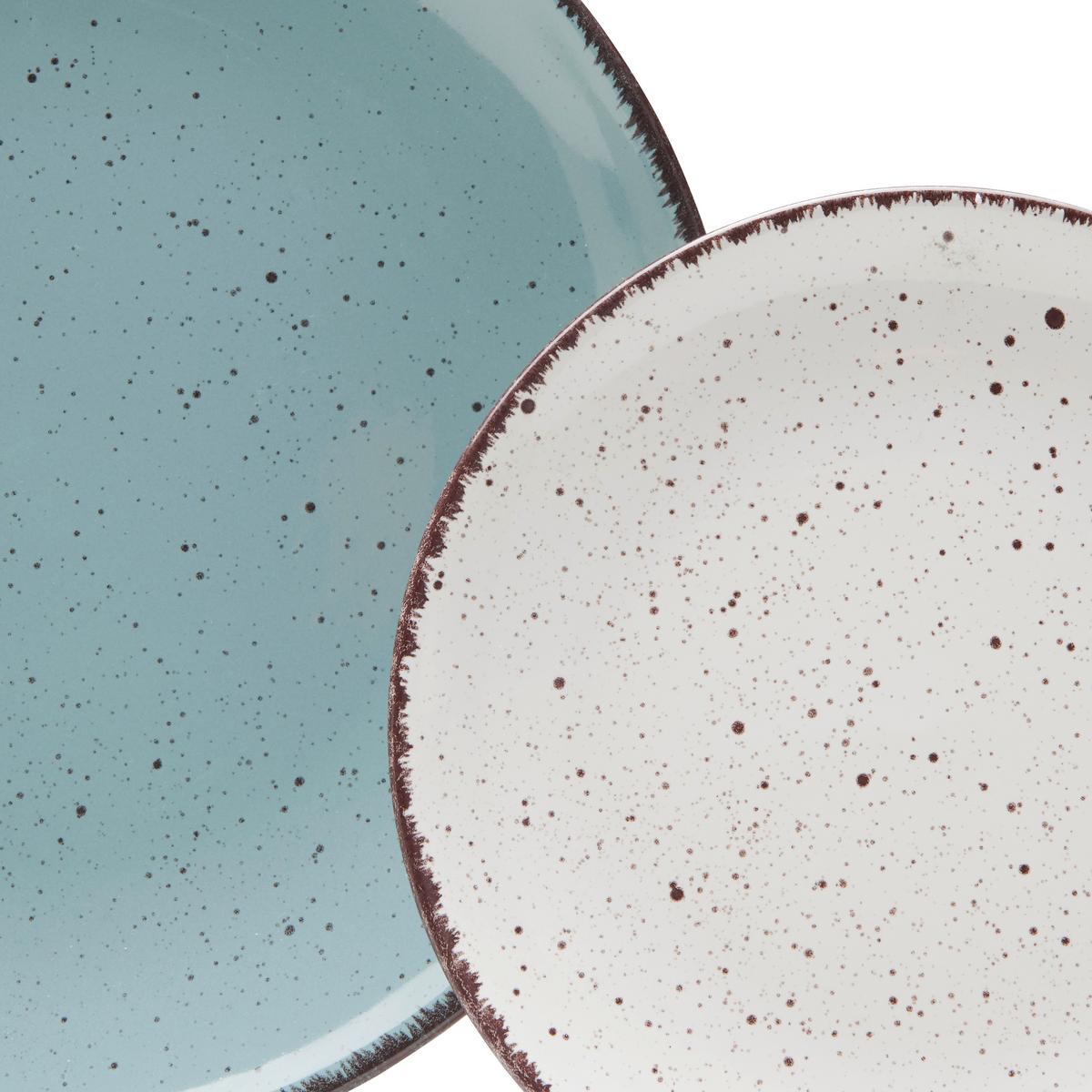 Kombiservice Kelly aus Steinzeug, 24-teilig - Blau/Weiss, Modern, Keramik - Modern Living