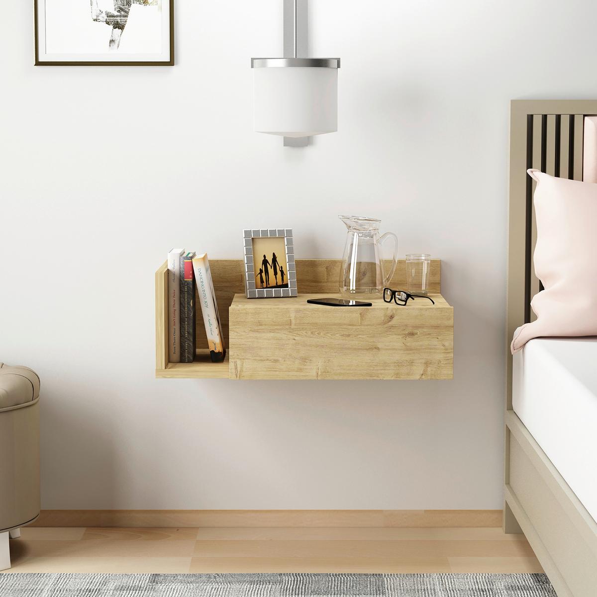 NACHTTISCH HEPHAISTOS - Eichefarben, Design, Holzwerkstoff (60/21,4/35cm) - MID.YOU