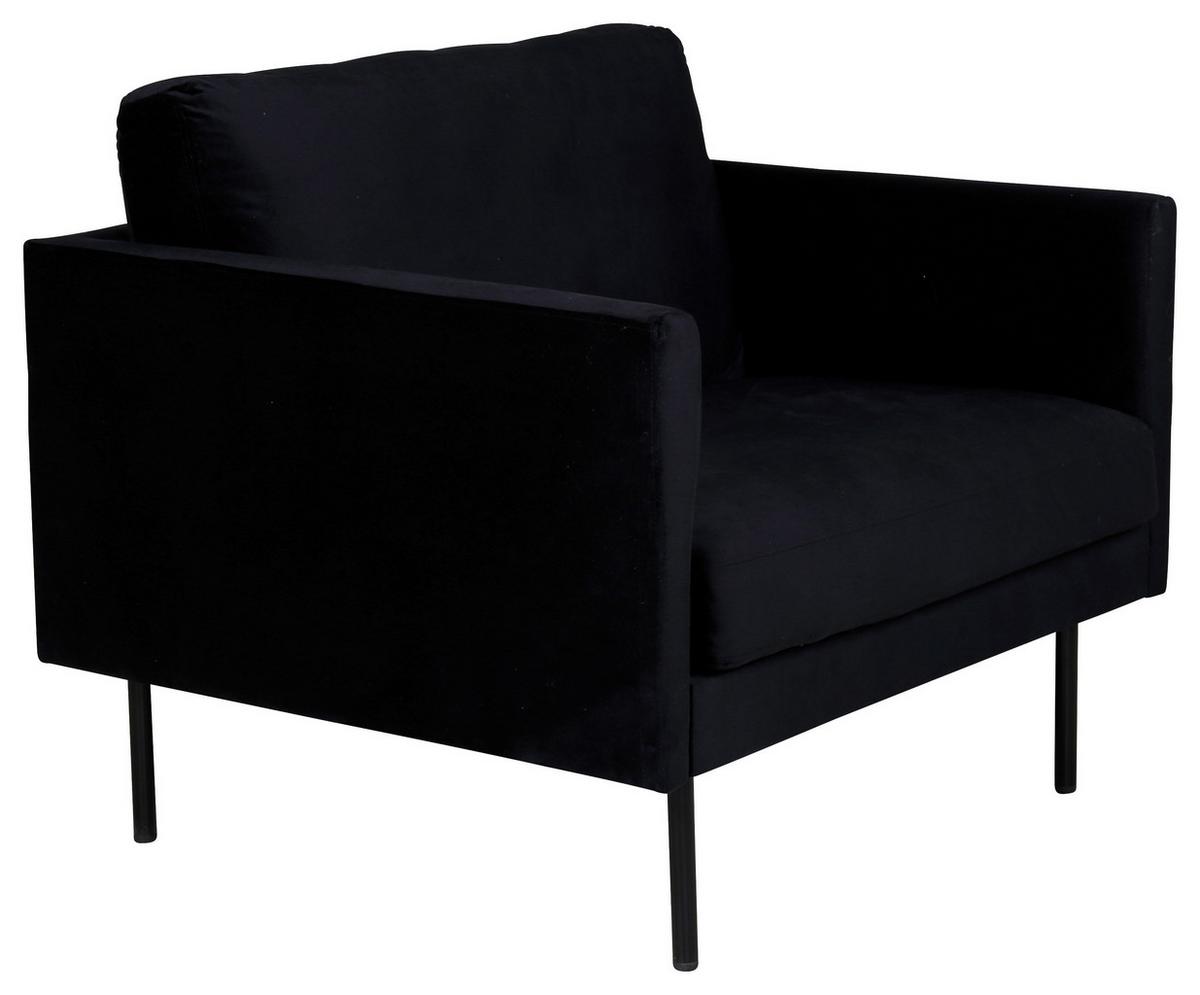 SESSEL ZOOM - Schwarz, Design, Textil/Metall (95/80/84cm) - Livetastic