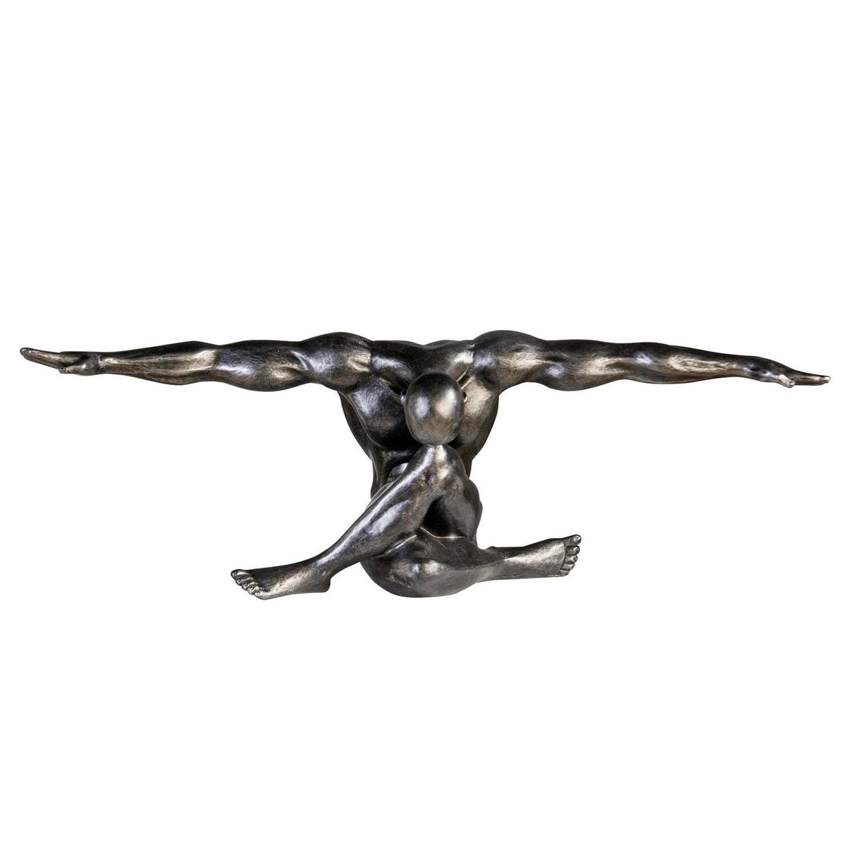 Skulptur Cliffhanger Silberfarben - Silberfarben, Basics, Kunststoff (61/20/19cm)