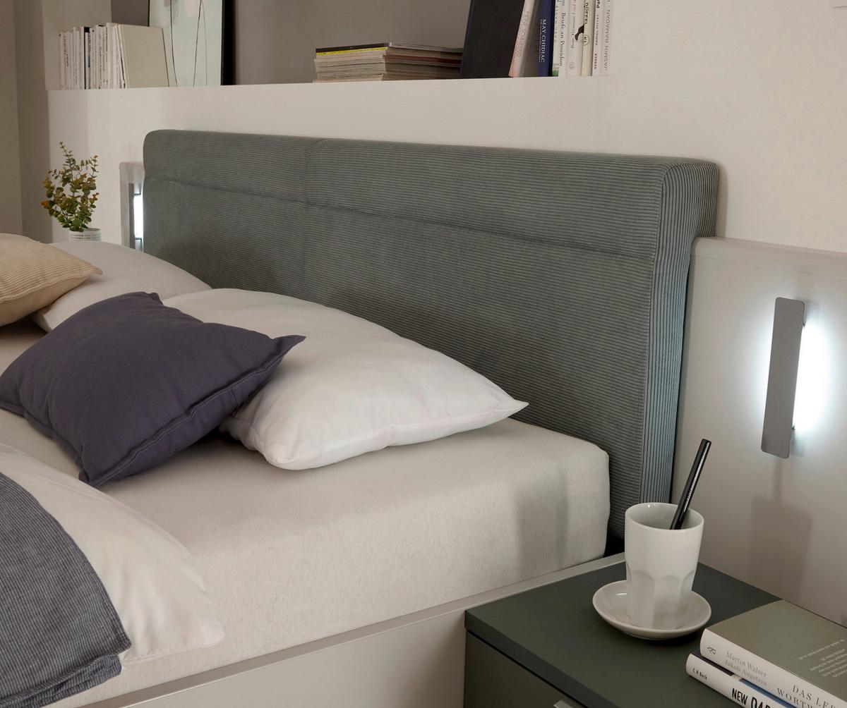 Set Kreveta I Noćnih Ormarića Modeste - boje kadulje/svijetlo siva, Moderno, drvni materijal (180/200cm)