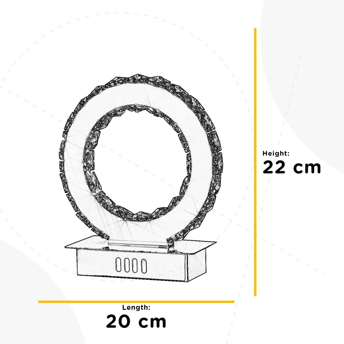 Led Asztali Lámpa 4809/l - krómszínű, Design, fém (20/15/22cm)