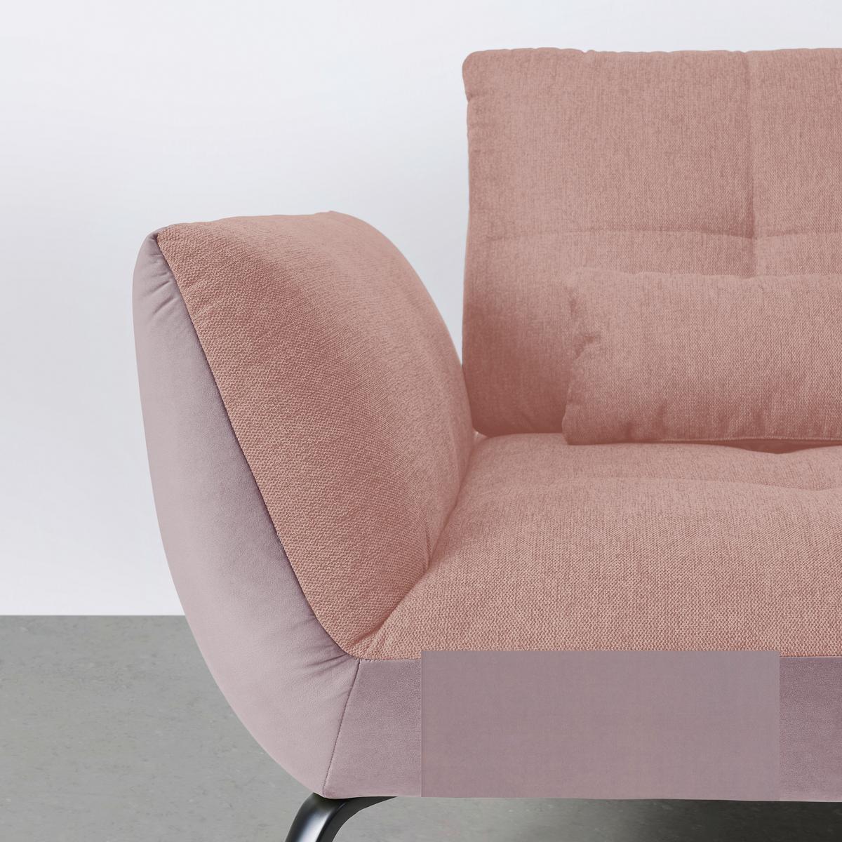 Wohnlandschaft Trendy Rosa/Flieder - Flieder/Schwarz, Modern, Holzwerkstoff/Textil (310/93/250cm) - Premium Living