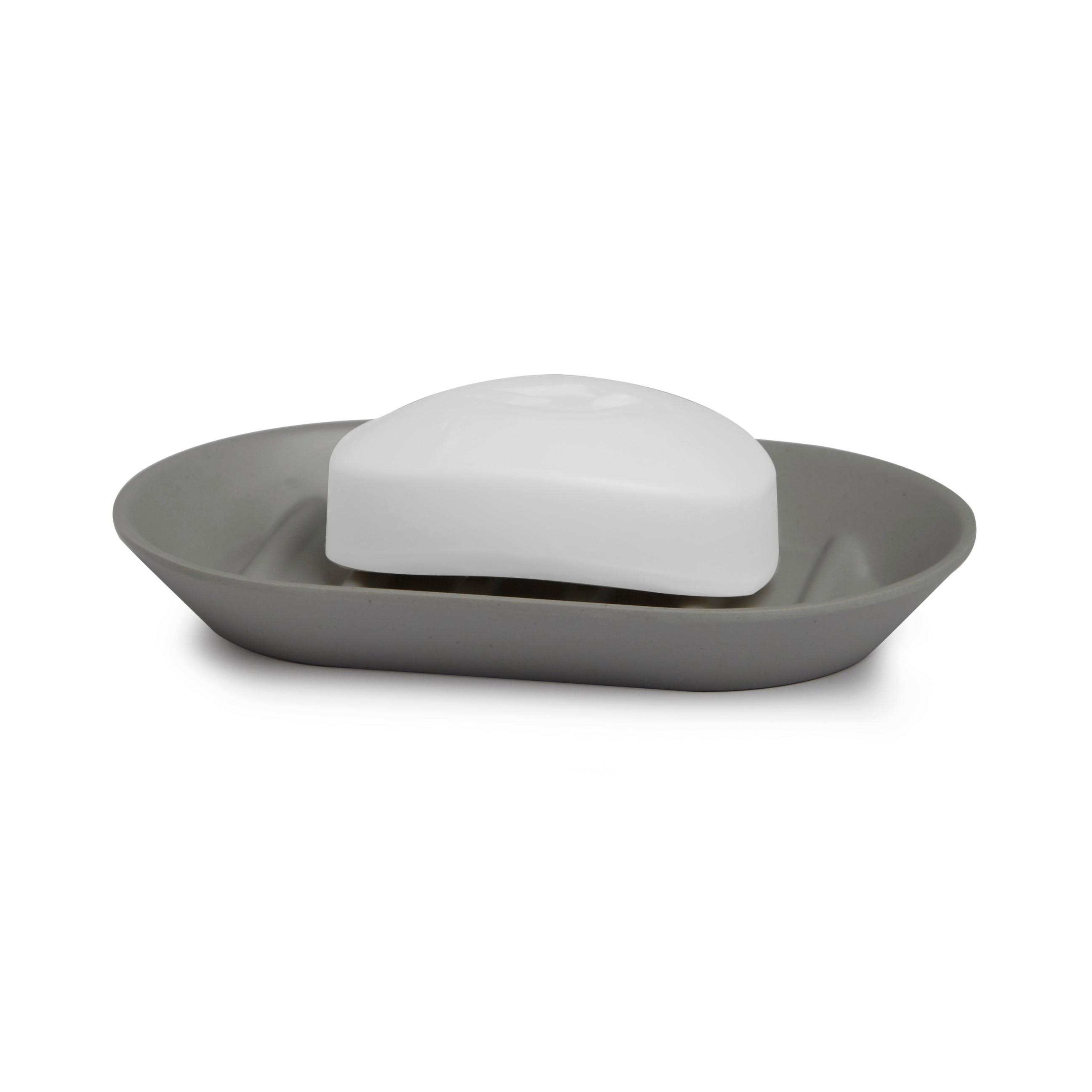Seifenschale Lilo aus Kunststoff in Grau - Grau, MODERN, Kunststoff (14,6/9,22/1,90cm) - Modern Living