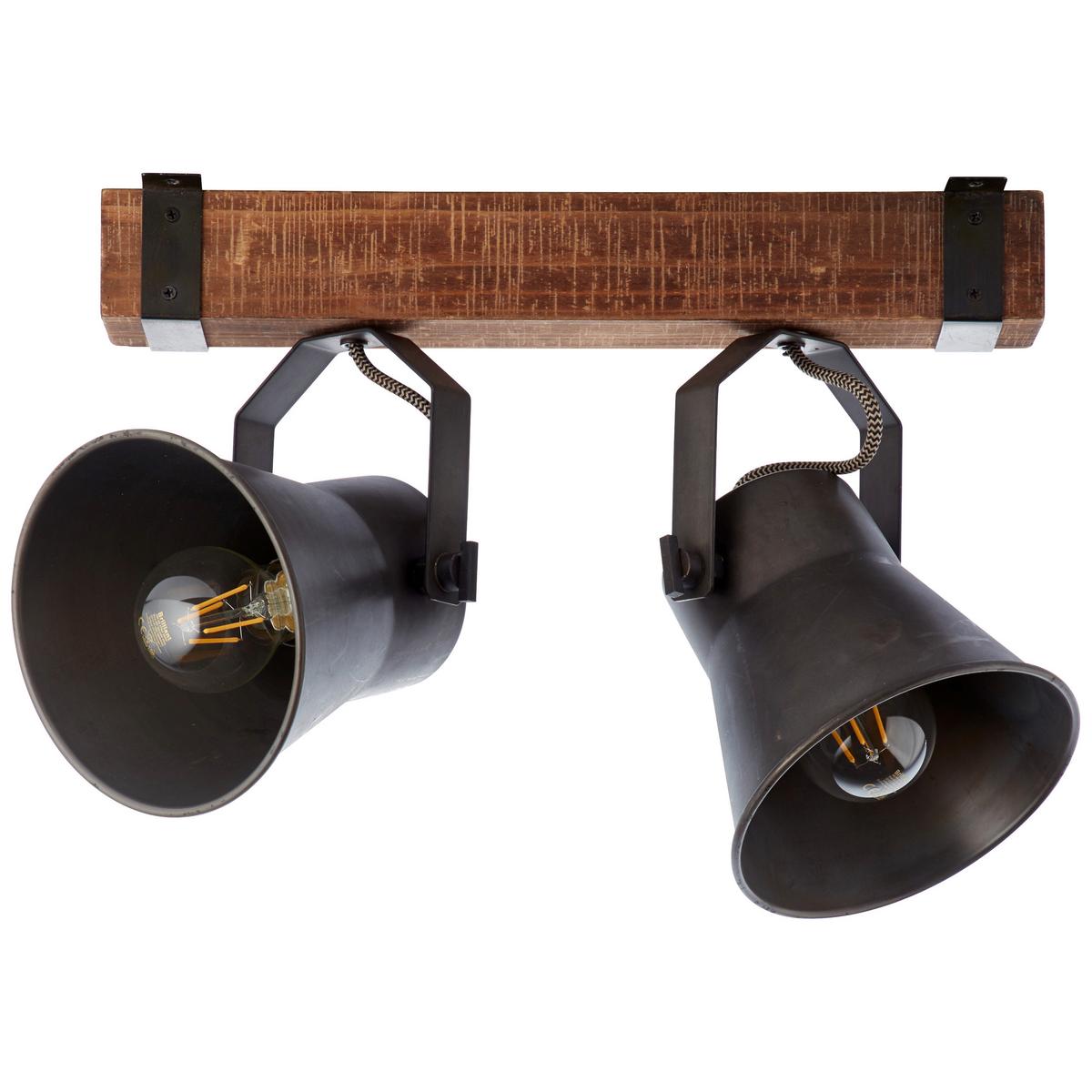 Deckenleuchte Plow in Schwarz max. 10 Watt - Schwarz, Design, Holz/Metall (40/24cm) - Brilliant