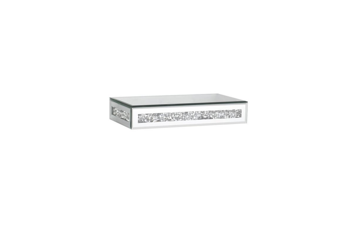 Poliță de perete ZOE - argintiu, Lifestyle, plastic/sticlă (30/5,5/15cm) - Modern Living