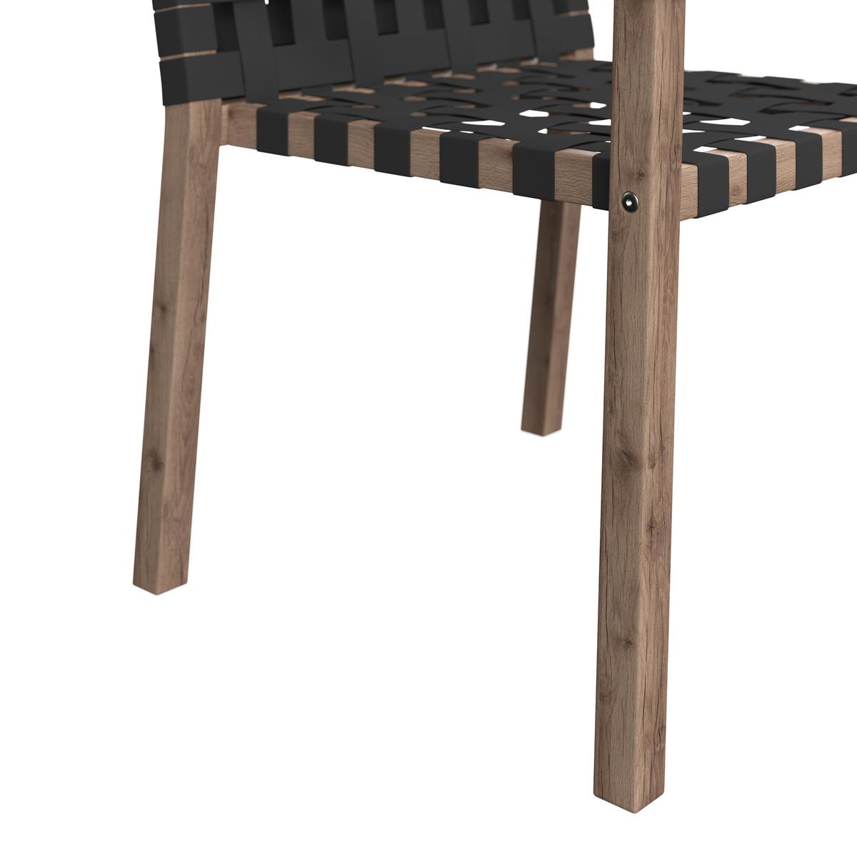 Gartensessel-Set 2-er Set Lauria Schwarz Holz/Textil - Schwarz/Akaziefarben, MODERN, Holz/Textil (61/84/59cm) - Bessagi Garden