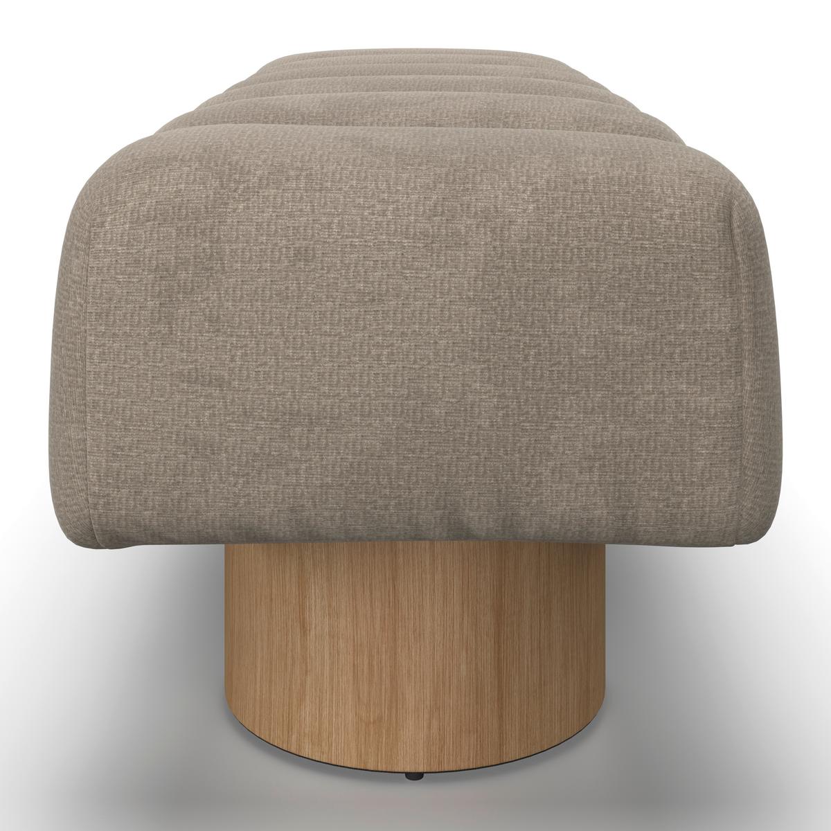 Sitzbank Alina Chenille Hellbraun - Hellbraun/Naturfarben, MODERN, Holz/Holzwerkstoff (140/45/45cm) - Bessagi Home