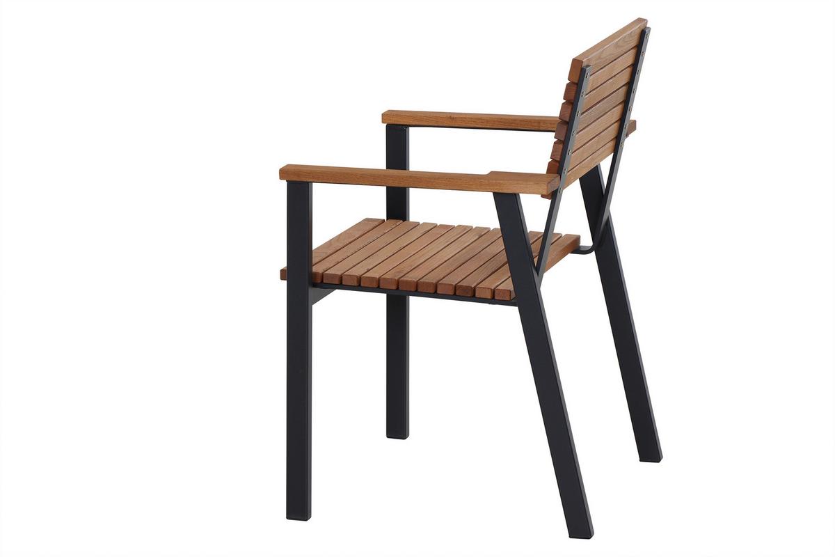 STAPELSESSEL N86392 - Anthrazit/Robinienfarben, KONVENTIONELL, Holz/Metall (60/83/58,5cm) - Siena Garden