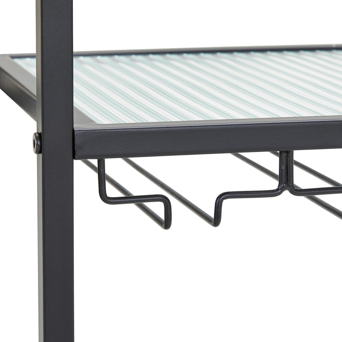 REGAŁ NA WINO DOMINIK - czarny, Design, metal/szkło (80/90/32cm) - MID.YOU