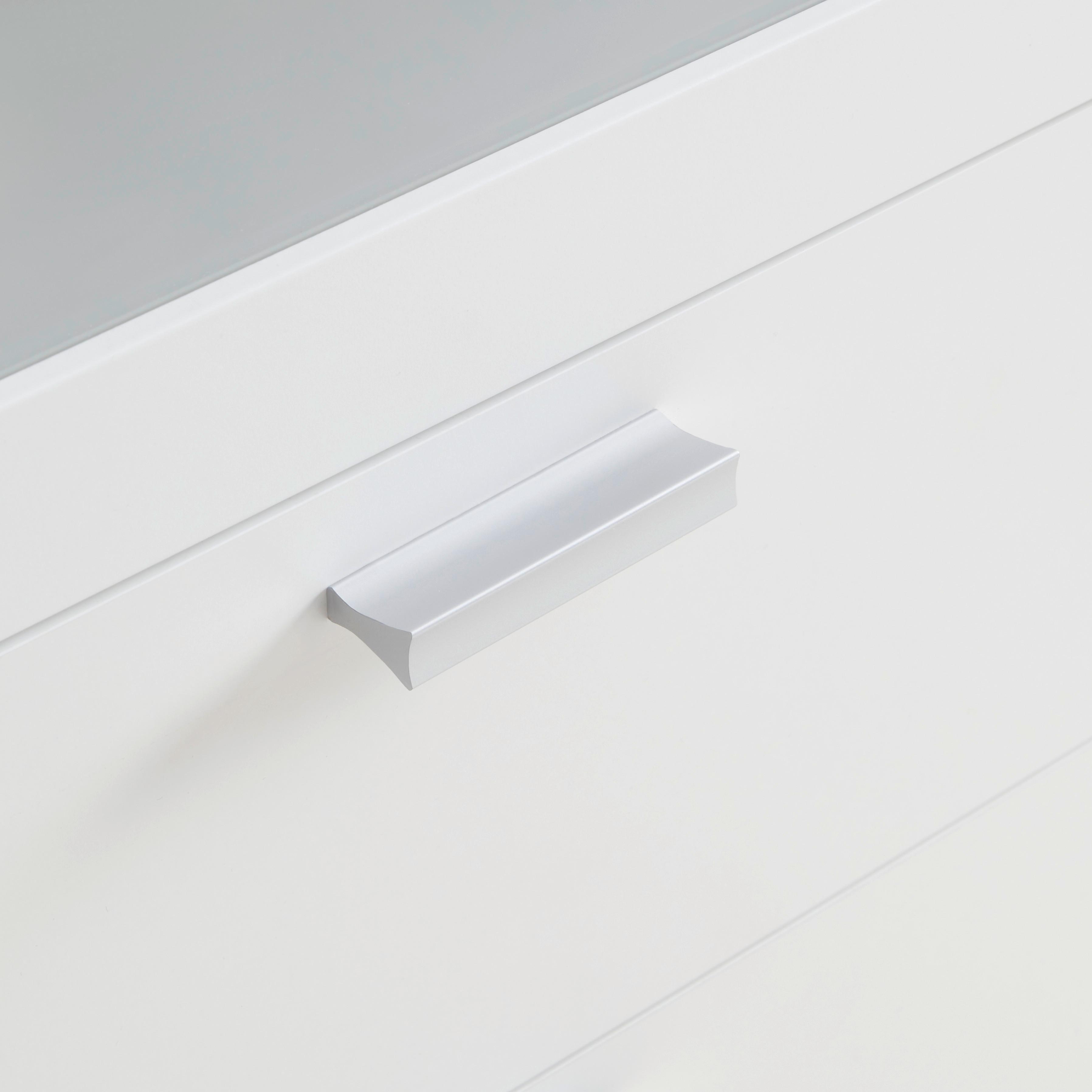 SÄNGBORD XENO - vit/silver, Klassisk, trämaterial/glas (45/60/40cm) - Mömax