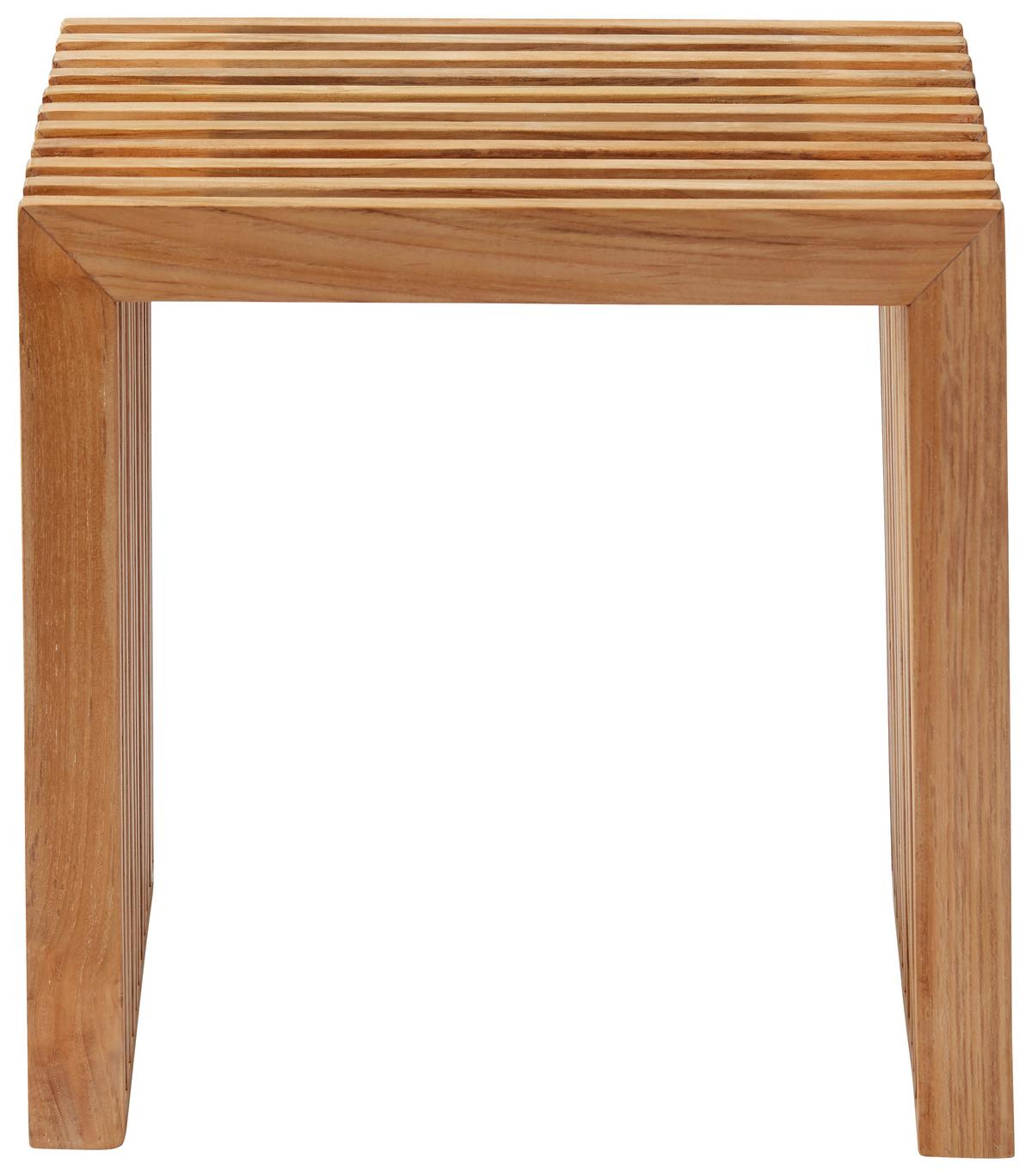 Hocker "Rib", Teak Innenhöhe ca. 39 cm - Teakfarben, KONVENTIONELL, Holz (45/43/35cm) - MID.YOU