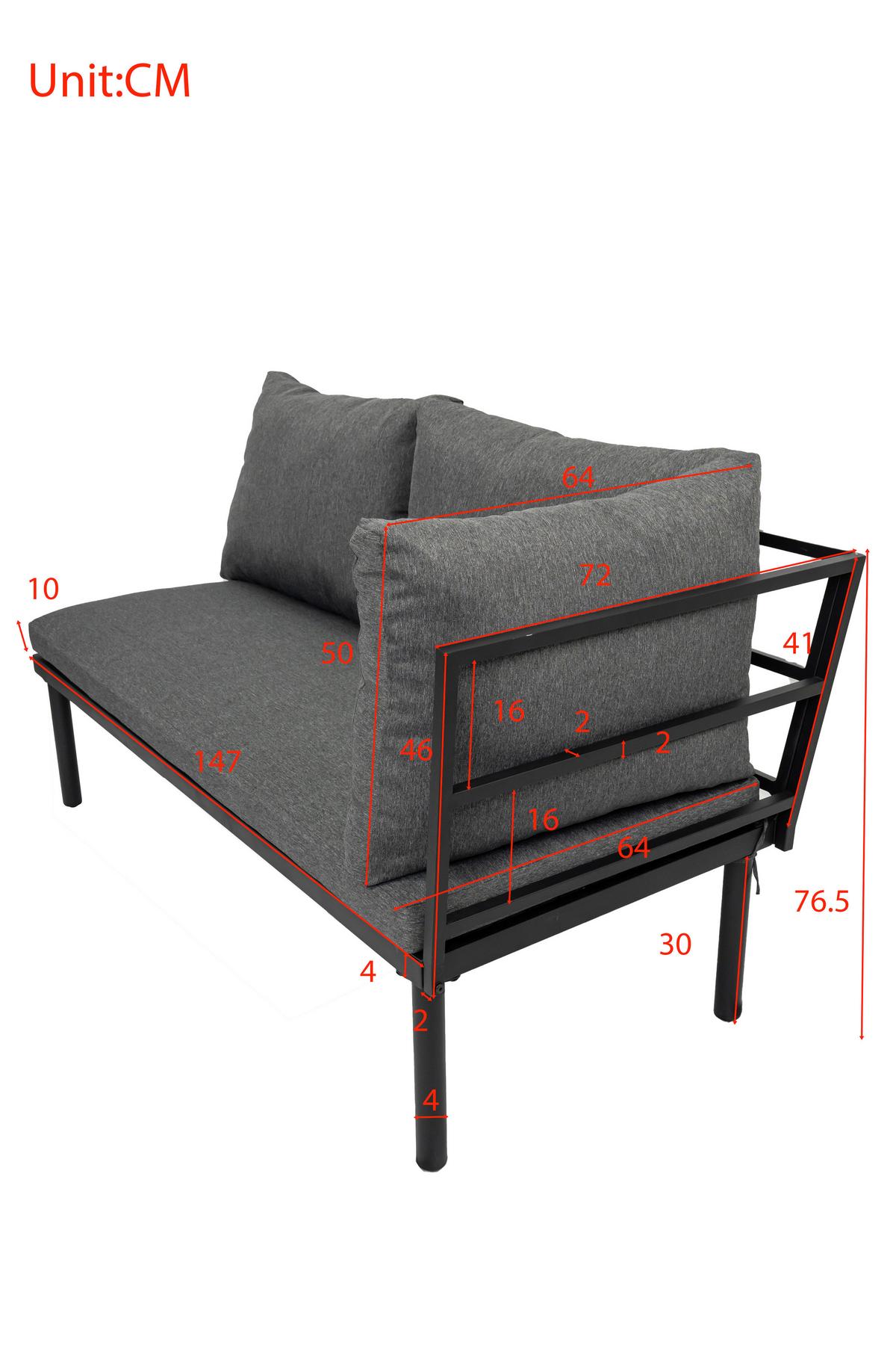 KOMPLET MEBLI TARASOWYCH BORIS - kolor akacjowy/czarny, Basics, metal/drewno (159/273,5cm) - Ambia Garden