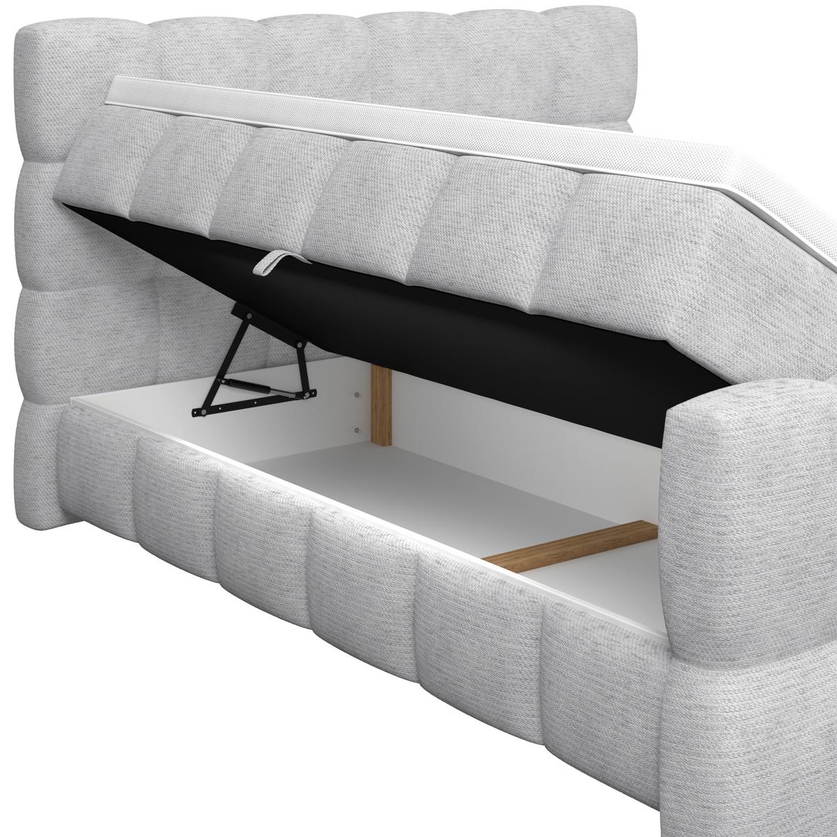 Postelja Boxspring Brisbane, Barva Šampanjca, 180x200 - barve šampanjca/črna, Trend, umetna masa/tekstil (180/200cm) - Premium Living