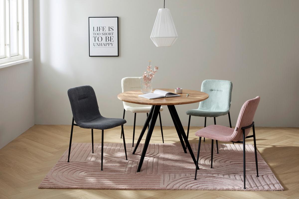 STÓŁ DO JADALNI OLAF -EXKLUSIV- - kolor akacjowy/czarny, Lifestyle, metal/drewno (100/100/76cm) - Landscape