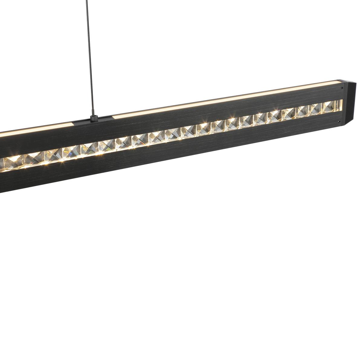 LAMPA WISZĄCA LED G51450/06 BANDA - czarny, Design, metal/szkło (115/6,5/150cm) - Brilliant