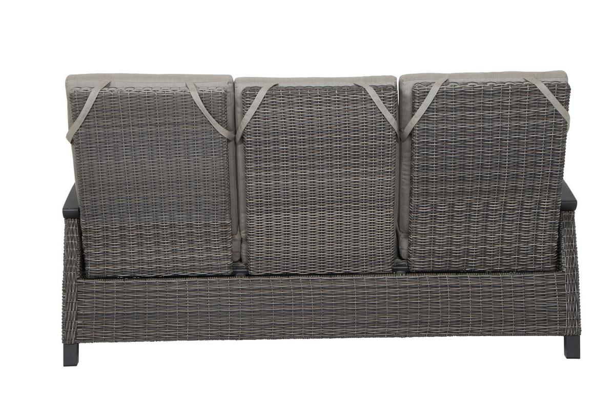Loungegarnitur Corido Grau - Grau, Basics, Keramik/Kunststoff (72/206/103cm) - Siena Garden