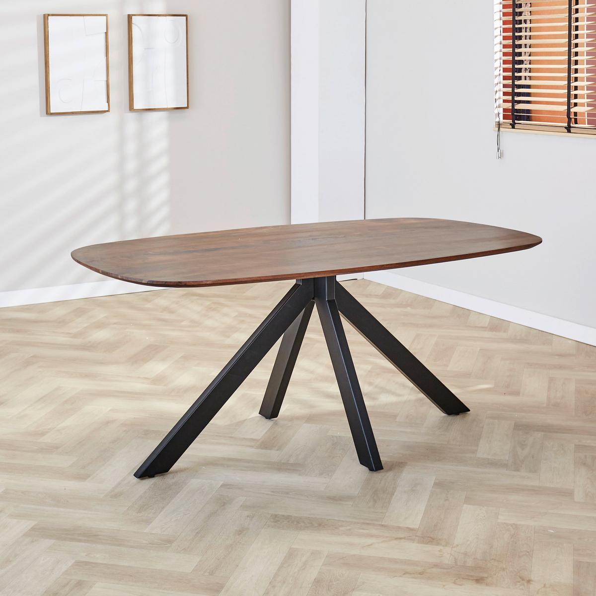 ESSTISCH DOKKUM - Schwarz/Braun, Design, Holz/Metall (180/100/76cm) - MID.YOU