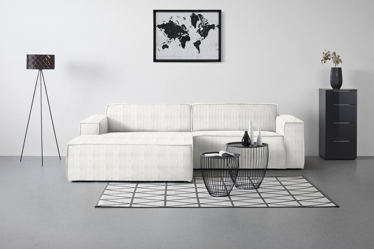 Wohnlandschaft Loft Beige - Beige/Schwarz, MODERN, Kunststoff/Textil (172/75/265cm) - Mömax