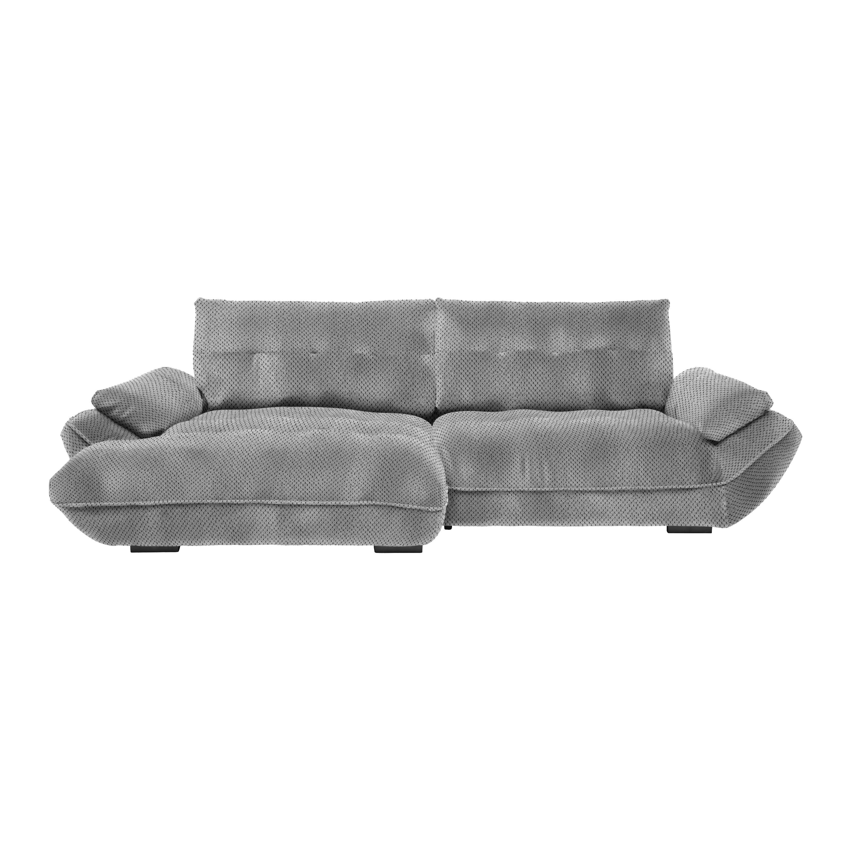 Wohnlandschaft Vivo Grau - Schwarz/Grau, MODERN, Kunststoff/Textil (179/63/317cm) - Premium Living