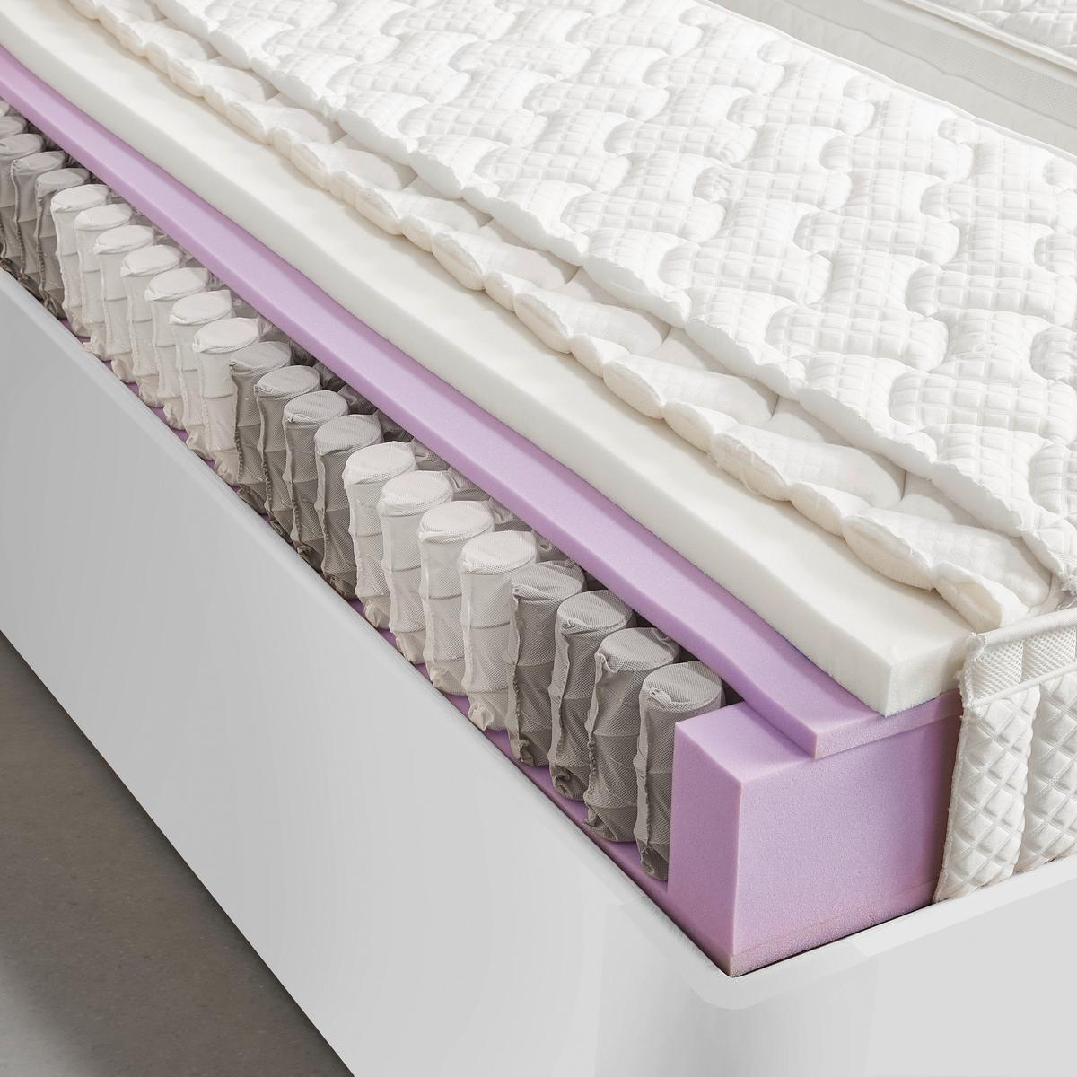 Taschenfederkernmatratze Visco Secret H4 ca. 140x200cm - Weiss, Textil (140/200cm) - Premium Living