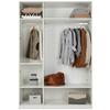 ARMOIRE À PORTES BATTANTES GLOSSY -TOP- -LAGER- - couleur chromée/blanc, MODERN, matériau en bois/métal (147/219/60cm) - Mömax