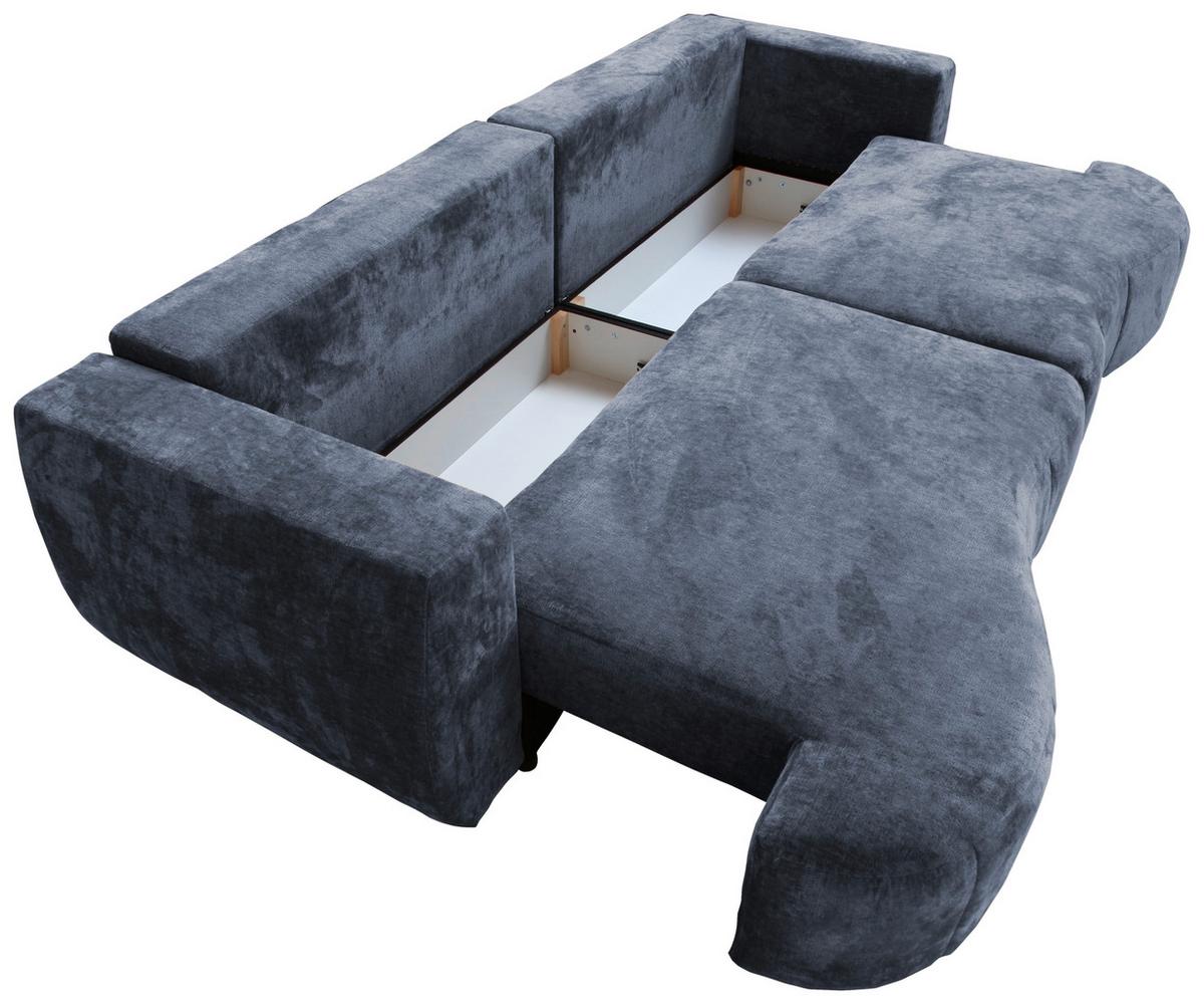 Mega Sofa Berg - tamno plava/crna, Trend, tekstil/plastika (292/71-99/127cm) - Modern Living
