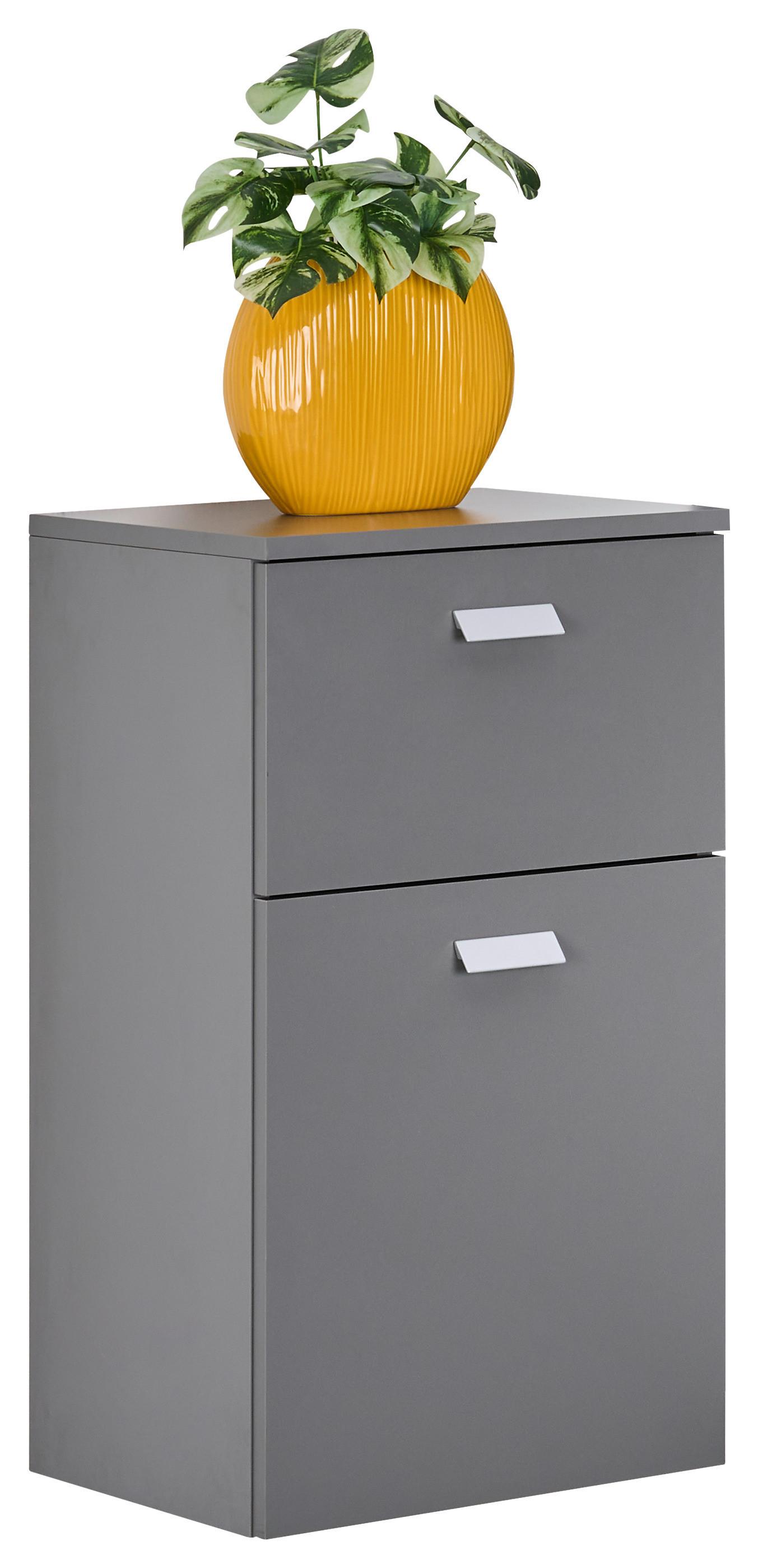 Spodnja Omarica Mona, Siva - srebrne barve/siva, Moderno, kovina/leseni material (40,3/70/32cm) - Stylife