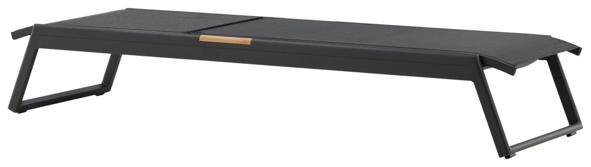 Sonnenliege Mexico ca. 60x35x200 Schwarz - Schwarz, KONVENTIONELL, Metall (60/35/200cm) - Gardenson