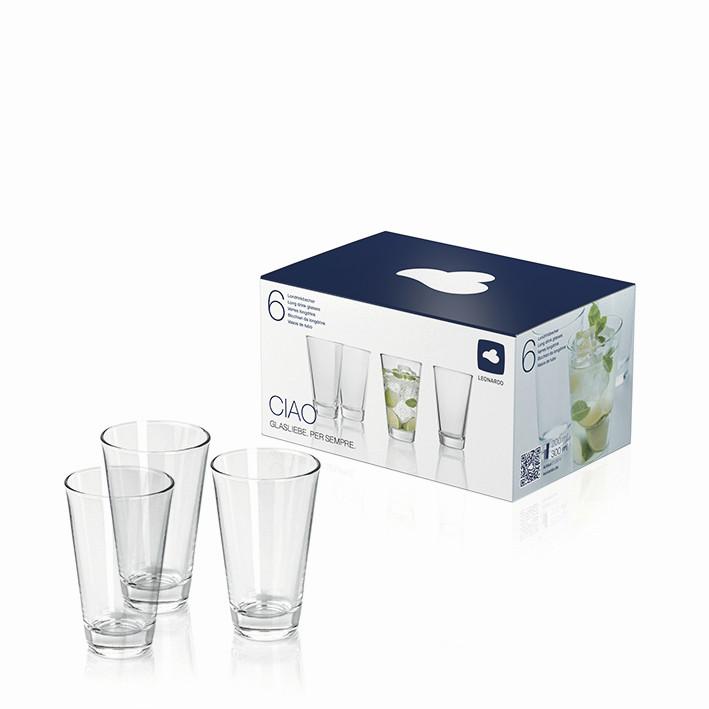 ZESTAW KUBKÓW 012674 - przejrzysty, Basics, szkło (0,3l) - Leonardo