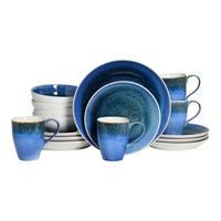 Kombinirani Servis Caldera Blau, 16-Delni - modra/bela, Basics, keramika - Creatable