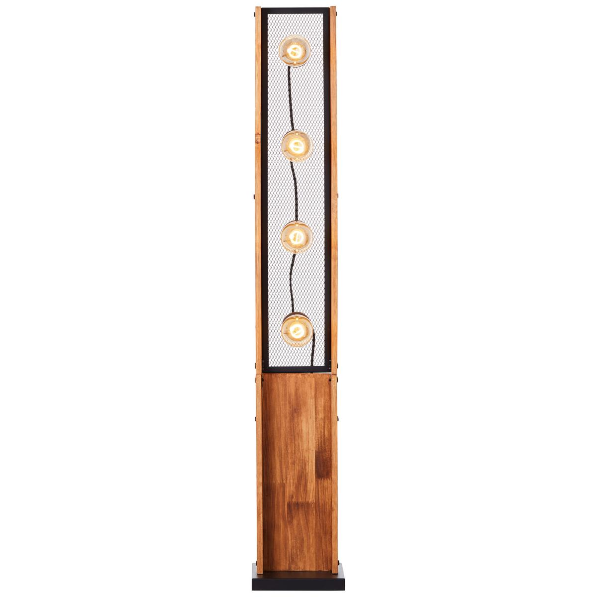 Stehleuchte Calandra max. 42 Watt - Schwarz/Braun, Natur, Holz/Metall (20/125,5/20cm) - Brilliant