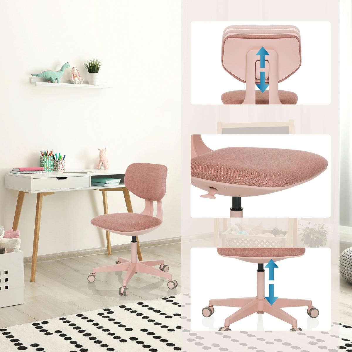 Otroški Vrtljivi Stol Kid Colore, Roza - roza, Moderno, umetna masa/tekstil (51/72- 87/51cm) - MID.YOU