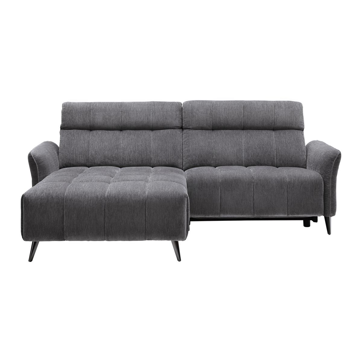Ecksofa Pisa Anthrazit ca. 173x248cm - Anthrazit/Schwarzchrom, MODERN, Holz/Textil (173/248cm) - Mömax