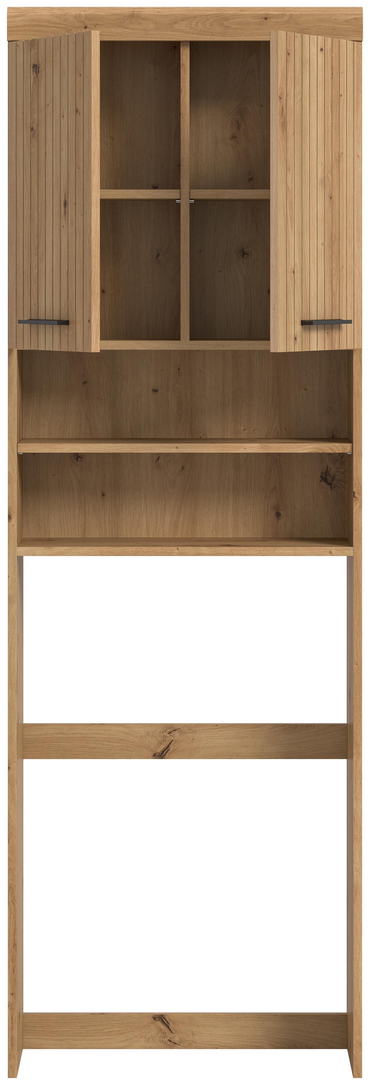 Waschmaschinenschrank Scout Eiche Artisan - Schwarz/Eiche Artisan, Trend, Holzwerkstoff/Kunststoff (63/191/24cm) - MID.YOU