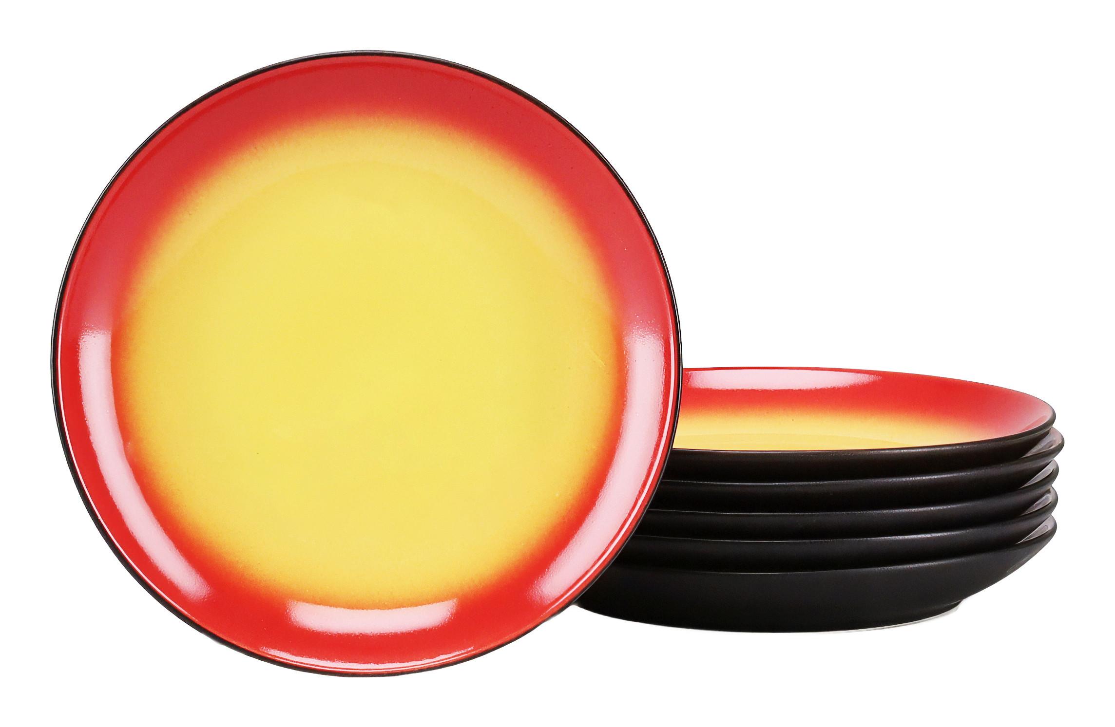 Desszertes Tányér Készlet 24923 Hot Red, Dessertteller - sárga/fekete, Trend, kerámia (21/3cm) - Creatable