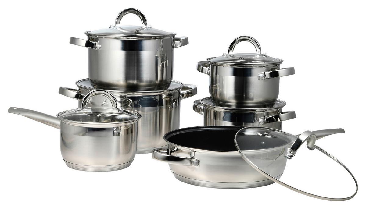 Set Lonaca Za Kuhanje Murat - srebrne boje/prozirno, Konvencionalno, staklo/metal - Mömax