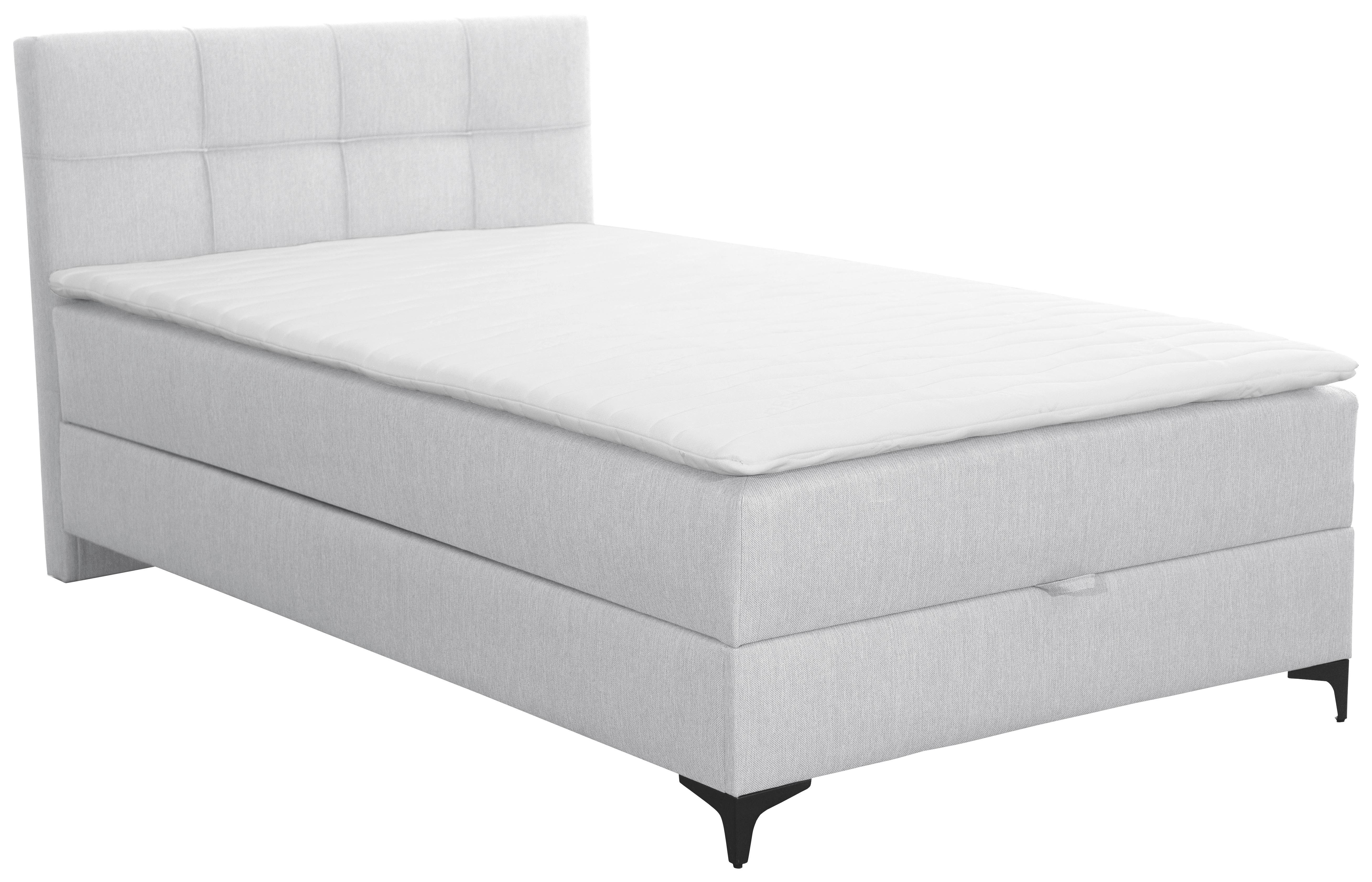 Box Krevet Freddie - svijetlo siva/crna, Konvencionalno, tekstil/metal (120/200cm)