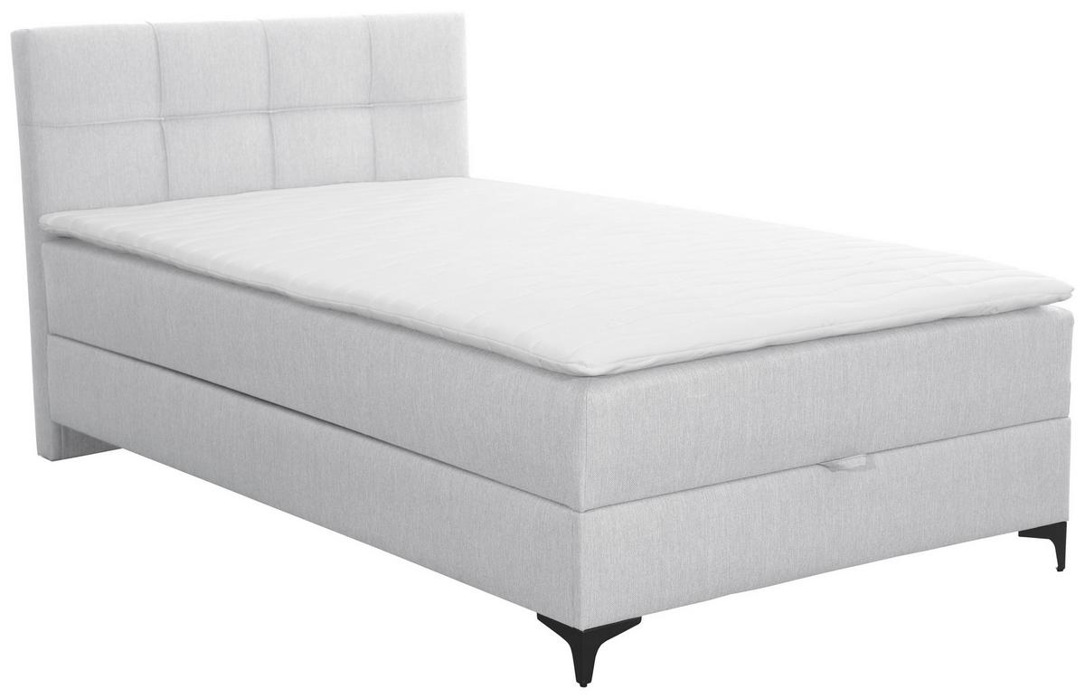 Box Krevet Freddie - svijetlo siva/crna, Konvencionalno, tekstil/metal (120/200cm)