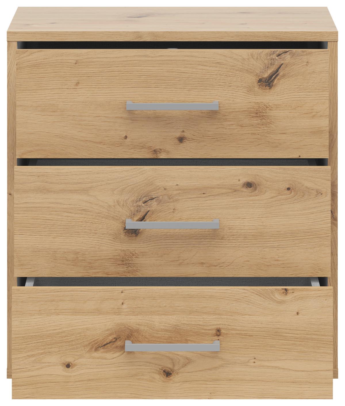 Noptieră SMART 3 - alb/stejar Artisan, Konventionell, material pe bază de lemn (50/54/35cm)