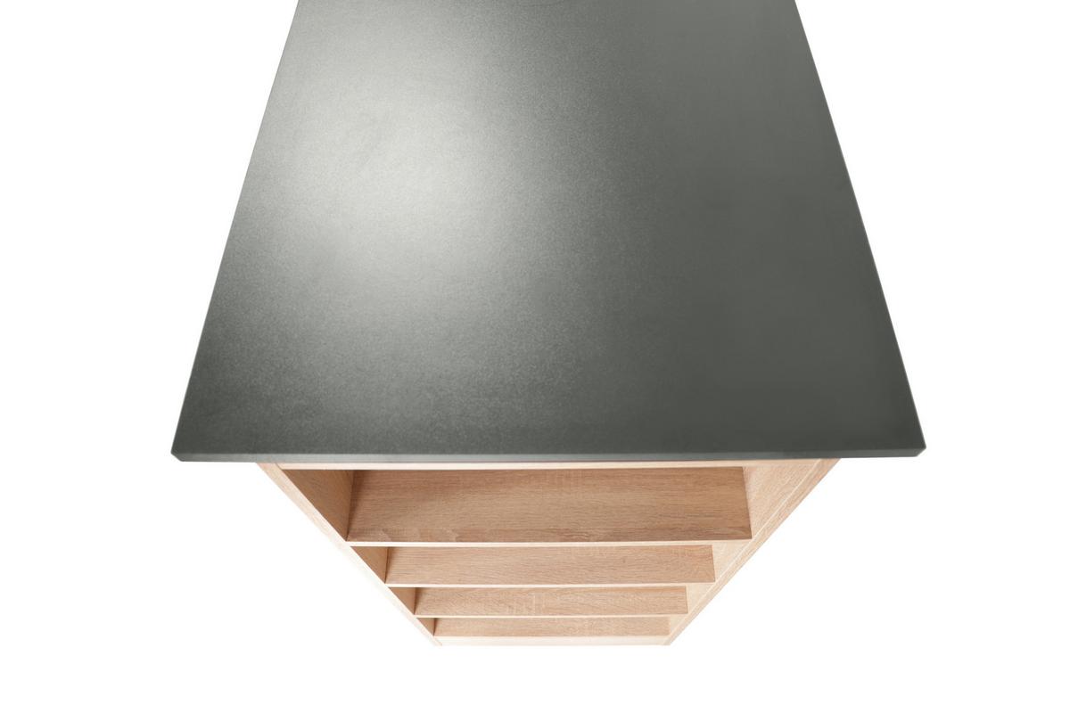 Barska Miza Merle, Barva Hrasta, Siva, 103x50cm - siva/barve hrasta, Design, leseni material (103/50/115cm) - Respekta