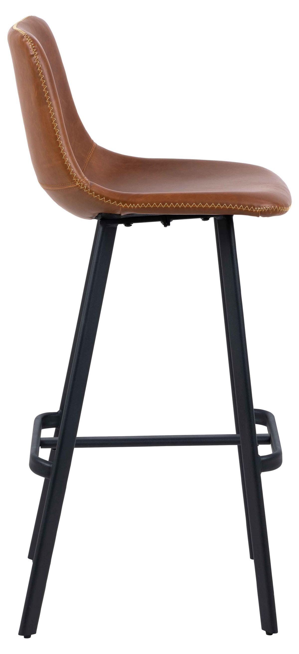 STOŁEK BAROWY I_OREGON - kremowy/czarny, Trend, metal/tkanina (46,5/103/50cm)