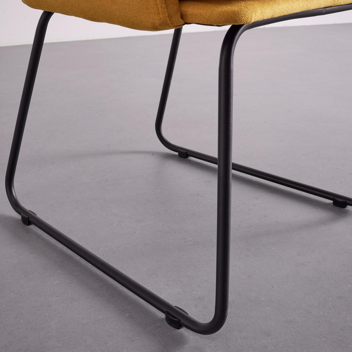 KRZESŁO Z PODŁOKIETNIKAMI MIA - czarny/żółty, Modern, metal/tkanina (55,5/83/55cm) - Bessagi Home